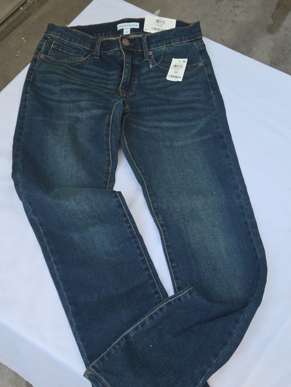 AND NOW THIS Women’s Straight-Leg Jeans in Dark Blue